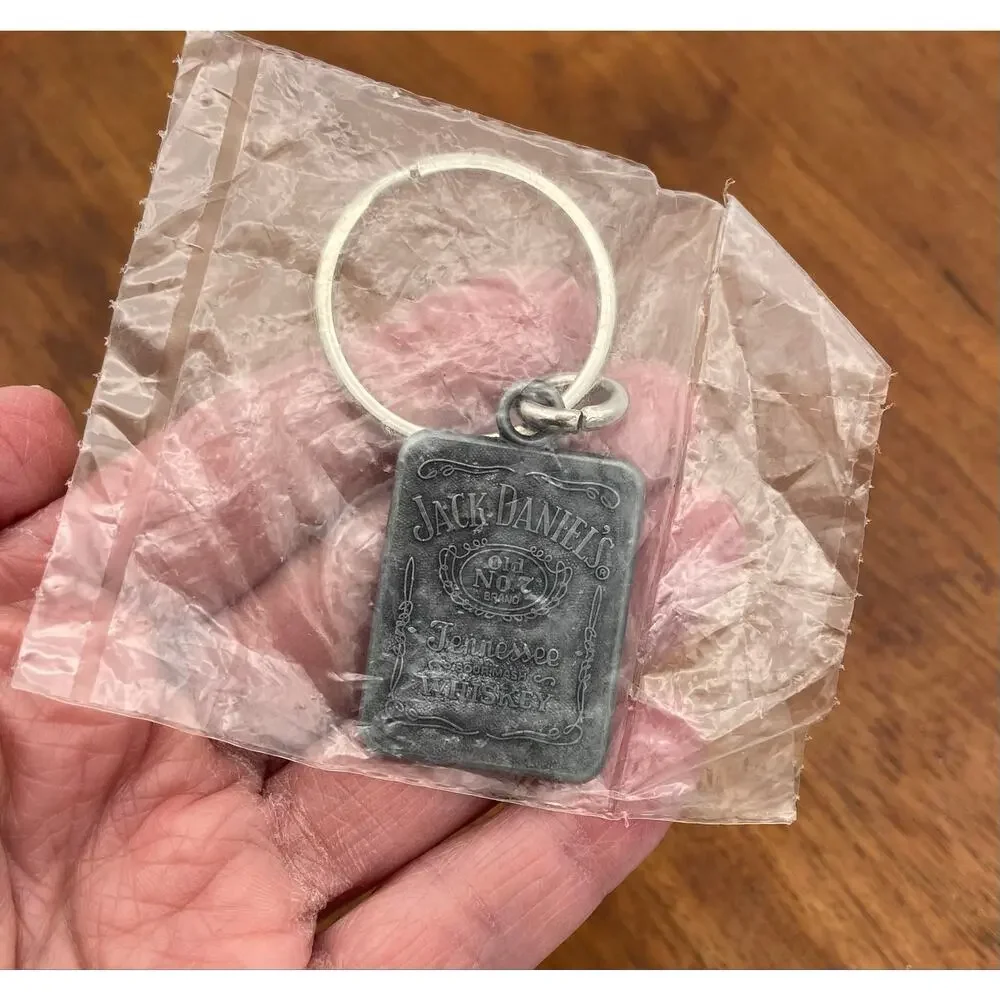 Vintage Jack Daniels Metal Keychain Tenn Whiskey Please Drink Responsibly NIP